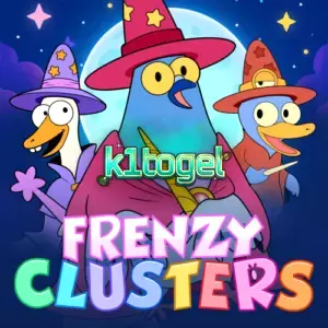 Tampilan visual slot Frenzy Clusters dengan grid 7x7 dan elemen fantasi yang dinamis